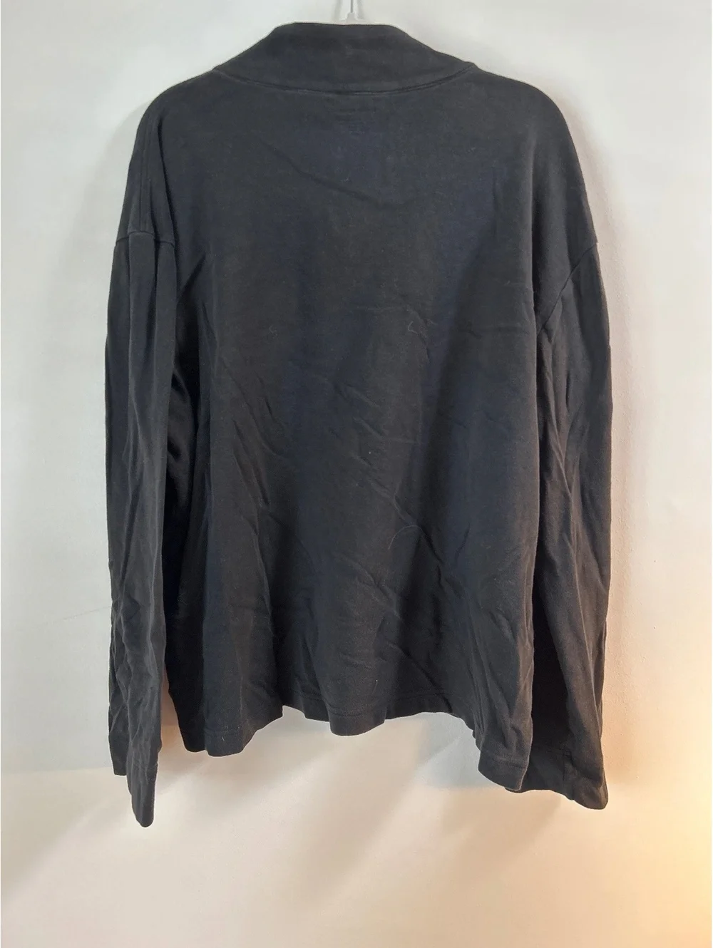 Banana Republic Men's Black Cotton Quarter-Zip Pullover XL
